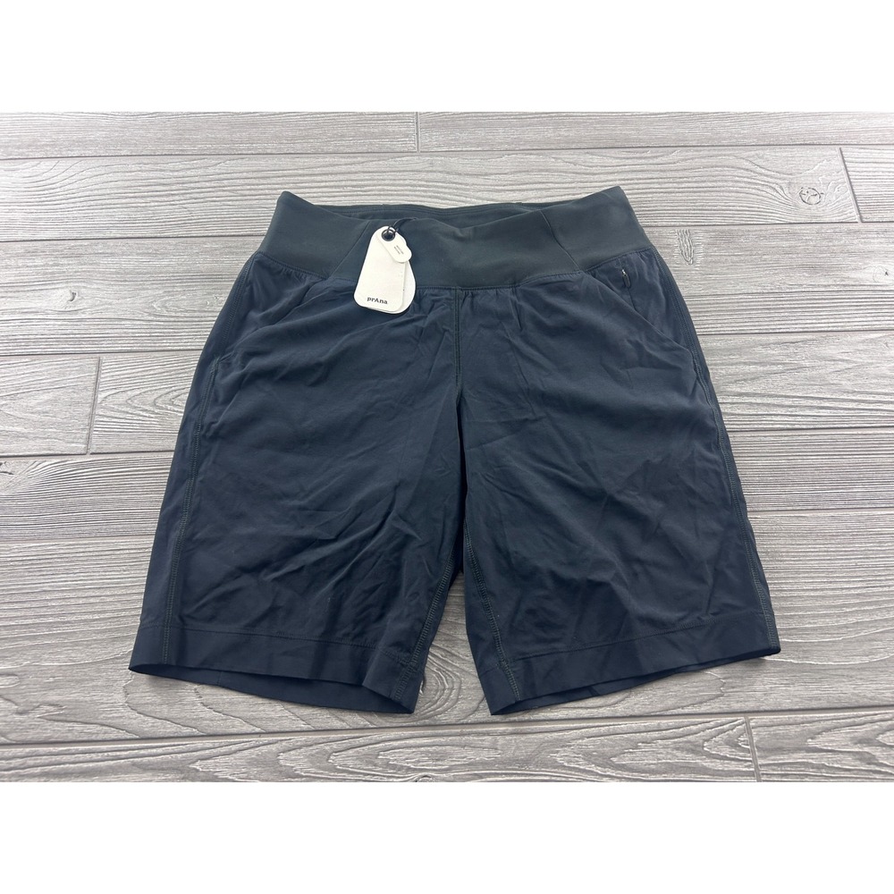 prAna Womens Stretch Performance Shorts Black Moisture Wicking Small NWT